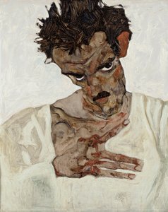 Alçaltılmış Başlı Otoportre by Egon Schiele