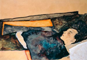 Sanatçının annesi uyuyor (kalem ve sulu boya) by Egon Schiele
