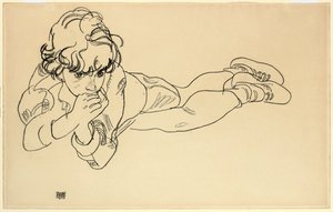 Karnında Yatan Çocuk, 1918 by Egon Schiele