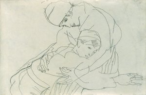 Kucaklamak, 1914 by Egon Schiele