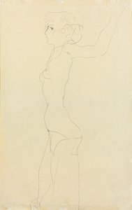 Kadın Çıplak; Madchenakt, 1911 by Egon Schiele