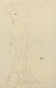 Kadın Çıplak; Madchenakt, 1911 by Egon Schiele