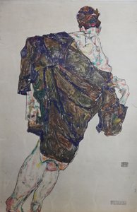 Mantolu Figür, 1913. by Egon Schiele
