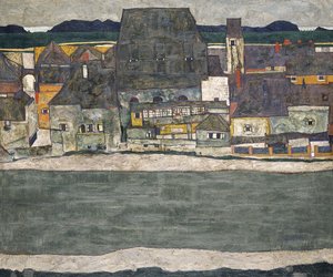 Eski Şehir Nehri Üzerindeki Evler, 1914 by Egon Schiele