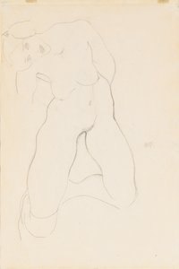 Diz çökmüş çıplak kadın, 1912 by Egon Schiele