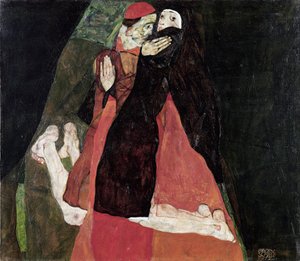 ""Kardinal ve Rahibe"" Tablosu Egon Schiele (1890-1918) 1912 Leopold Müzesi, Viyana by Egon Schiele
