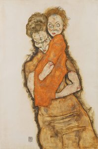Anne ve Çocuk, 1914 by Egon Schiele