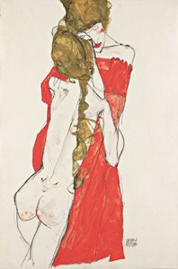 Anne ve Kızı, 1913 by Egon Schiele