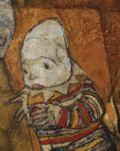 İki çocuklu anne (tuval üzerine yağlıboya) by Egon Schiele