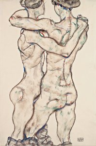 Çıplak Kızlar Kucaklayan 1914 by Egon Schiele