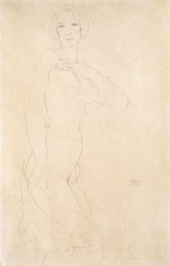 çıplak kız; Madchenakt, 1912 by Egon Schiele