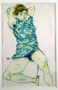 uzanmış kız by Egon Schiele
