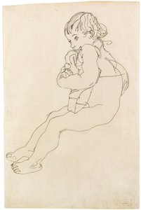 Oturan Çocuk, 1916 by Egon Schiele