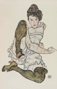 Bacakları Yukarı Çekilmiş Oturan Kadın, 1917. by Egon Schiele