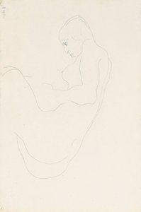Çıplak oturmuş, 1912 by Egon Schiele