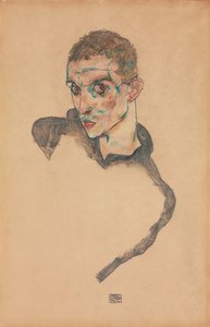 Otoportre; Kendi kendine eğitim, 1914 by Egon Schiele