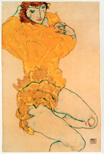 Soyunan kadın [Woman Undressing] by Egon Schiele