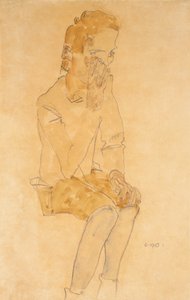 Oturan Çocuk, 1910 by Egon Schiele