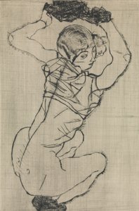 Çömelmiş Kadın, 1914. by Egon Schiele