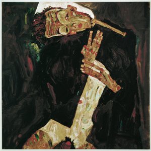 Şair (tuval üzerine resim) by Egon Schiele