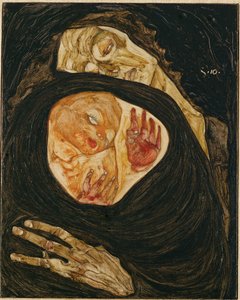 Tote Mutter. Ölü anne (ahşap üzerine yağlıboya) by Egon Schiele