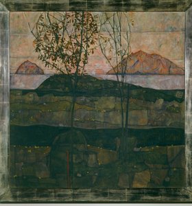 Versinkende Sonne (tuval üzerine yağlıboya) by Egon Schiele