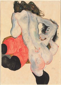 Kırmızı Pantolonlu ve Ayakta Çıplak Kadın; Kırmızı pantolonlu uzanmış ve çıplak duran kadın, 1912