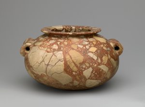Tüp kulplu kavanoz, MÖ 3600-3000 (breş) by Egyptian