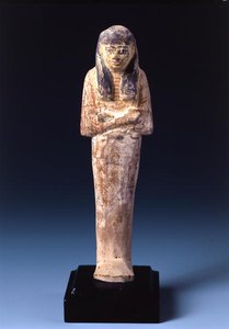 Shabti figürü (boyalı taş) by Egyptian