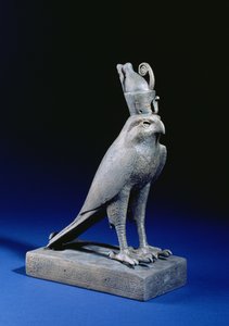 Şahin kılığında Horus heykelciği (bronz)