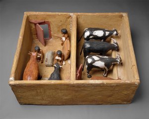 Meketre mezarından bir Sığır ahırı modeli, c.1981–1975 M.Ö. (sıvalı ve boyalı ahşap, gesso)