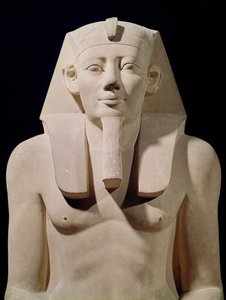 Oturan Sesostris I heykeli (1971-28 BC), aslen el-Lisht