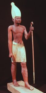 I. Sesostris Heykeli (MÖ 1971-28 yılları arasında hüküm sürdü) Beyaz Taçlı (sedir ağacına boyanmış)