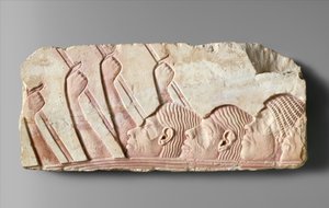 Bir Alaydaki Yabancılar, MÖ 1345 (boyalı kireçtaşı) by Egyptian 18th Dynasty