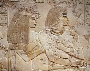 Ramos ve eşi, Ramos Türbesi, Şeyh Abd el-Qurna, Luksor (kabartma) by Egyptian 18th Dynasty