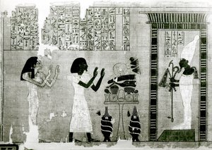 Ölen kişi, kız kardeşiyle birlikte Osiris