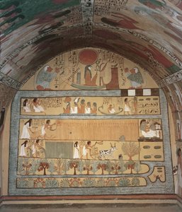 Doğu Duvarında Sennedjem Mezarından Hasat Sahnesi, İşçi Köyü, Yeni Krallık (duvar resmi)