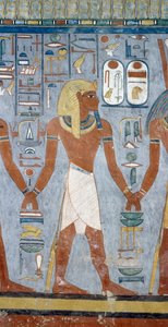 Erkek figürü, Ramses I Mezarı, Krallar Vadisi, Luksor, Thebes (Unesco Dünya Mirası Listesi) mezar odasındaki fresklerden detay by Egyptian 19th Dynasty