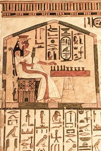 Senet oynayan Nefertari (duvar resmi) by Egyptian 19th Dynasty