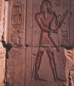 Firavun, II. Ramses tapınağından taş kabartma, MÖ 1298 dolayları by Egyptian 19th Dynasty