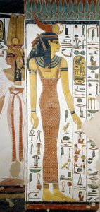 Selqet, Nefertari, Queens Vadisi, Luksor, Thebes mezar odasındaki fresklerden detay (Unesco Dünya Mirası Listesi) by Egyptian 19th Dynasty