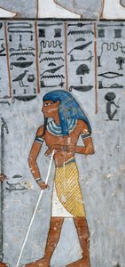 Tanrı Atum, fresk, mezar odası, Ramses I Mezarı (KV16), Krallar Vadisi, Thebes (Unesco Dünya Mirası Listesi) by Egyptian 19th Dynasty