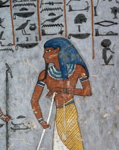 Tanrı Atum, fresk, mezar odası, Ramses I Mezarı (KV16), Krallar Vadisi, Thebes (Unesco Dünya Mirası Listesi) by Egyptian 19th Dynasty