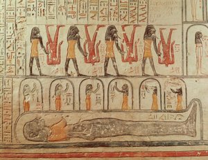 Dünya Kitabı'ndan, Ramses VI Mezarı'nın (MÖ 1143-1136) mezar odasından detay Yeni Krallık (duvar resmi) by Egyptian 20th Dynasty