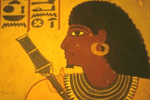Antik Mısır, Duvar resmi/duvar resmi/fresk, Sennufer#39;in Mezarı, Thebes/Luksor, Sennufer#39;in elinde asa, Thebes Belediye Başkanı, Amenophis II#39;nin gözetmeni by Egyptian Egyptian