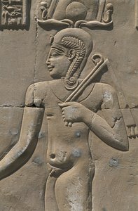 Mısır, Libya Çölü, Al-Dakhilah (Dakhla) Oasis, Dayr al-Haggar, Mısır tapınağında kabartma by Egyptian Egyptian