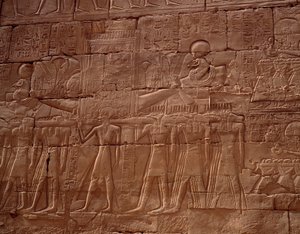 Mısır antik: Karnak (Karnac), Luksor, Mısır tapınağından kabartma