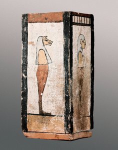 Mısır antikası: ahşap cenaze vazosu veya kanopi. MÖ 11.-4. yy. Montserrat Manastırı. Montserrat Müzesi. by Egyptian Egyptian