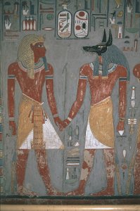 Firavun ve Anpu el ele tutuşuyor by Egyptian Egyptian