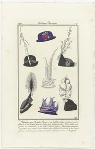 Aksesuarlar Journal des Dames et des Modes, Costumes Parisiens, 1914, No. 171: Hats by Arlett (...) by Eiger